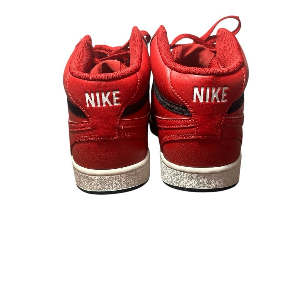 {Nike} Women’s Mid Red Court Vision Sneakers - Picture 3 of 5
